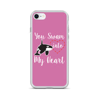 You Swam into My Heart iPhone Case Pink - Splashing Apparel