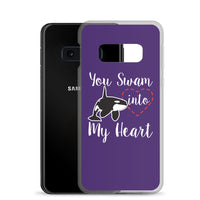 You Swam into My Heart Samsung Case Purple - Splashing Apparel