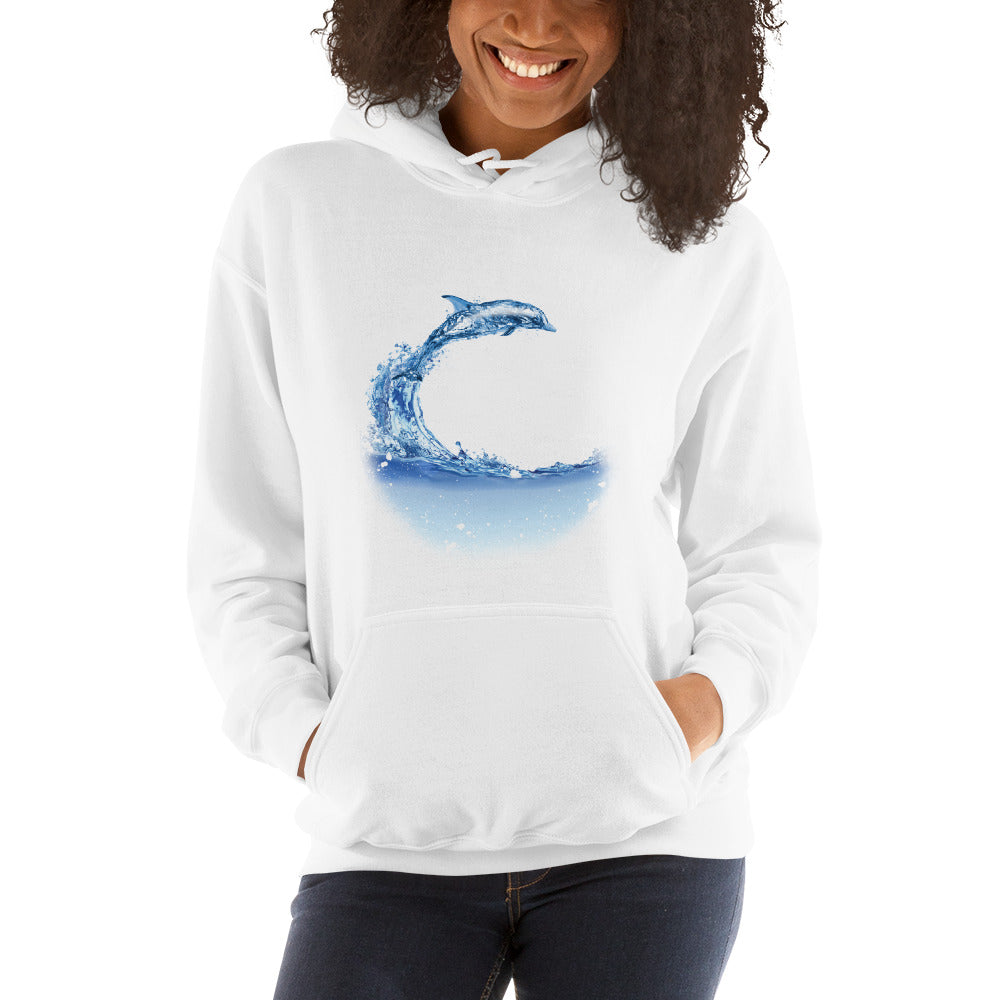 Aqua Dolphin Hoodie - Splashing Apparel