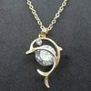 Crystal Silhouette Dolphin Gold Necklace