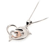 Dolphin Silver Crystal Heart Necklace