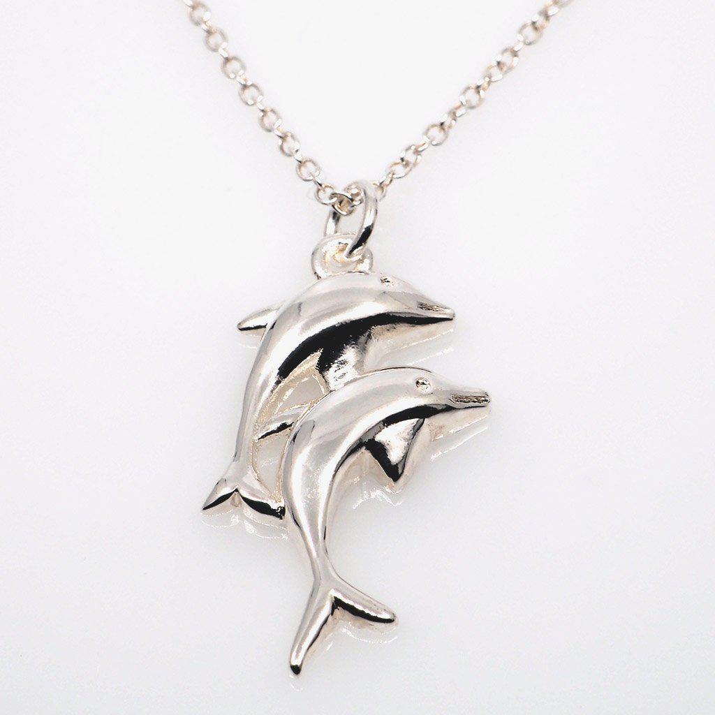 Brilliant Shine Dolphin Silver Necklace - Splashing Apparel