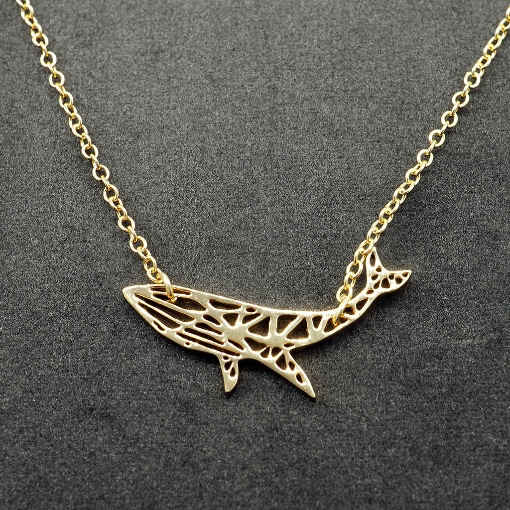 Geometric Humpback Whale Necklace