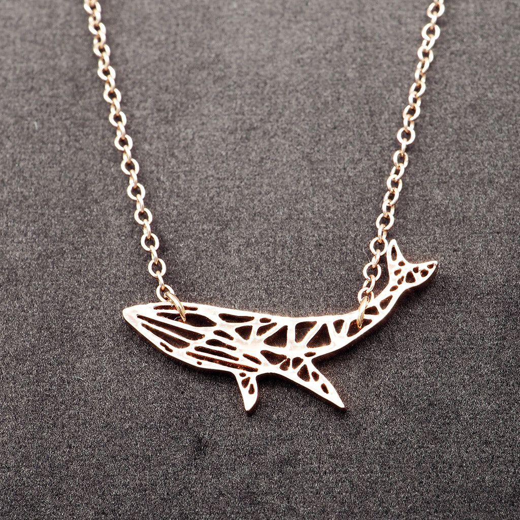 Geometric Humpback Whale Necklace