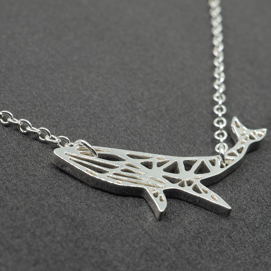 Geometric Humpback Whale Necklace