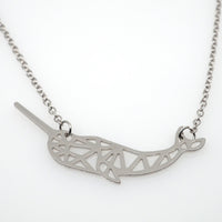 Geometric Narwhal Whale Necklace