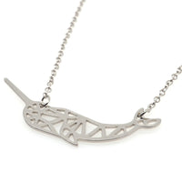 Geometric Narwhal Whale Necklace