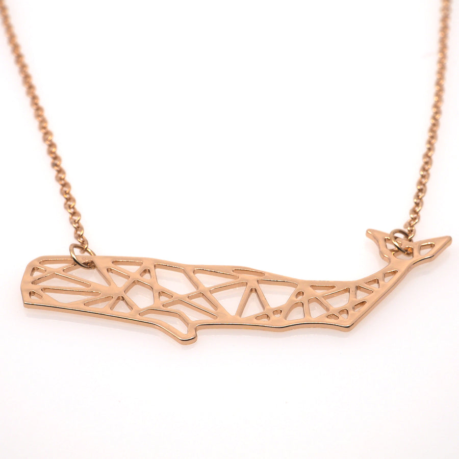Geometric Sperm Whale Necklace - Splashing Apparel