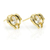 Kissing Dolphins Gold Crystal Stud Earrings
