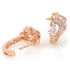 Dolphin Rose Gold Crystal Hoop Earrings - Splashing Apparel