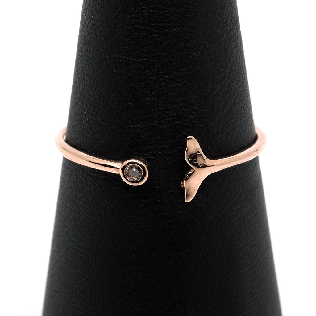 Delicate Modern Open Whale Fluke Ring - Splashing Apparel