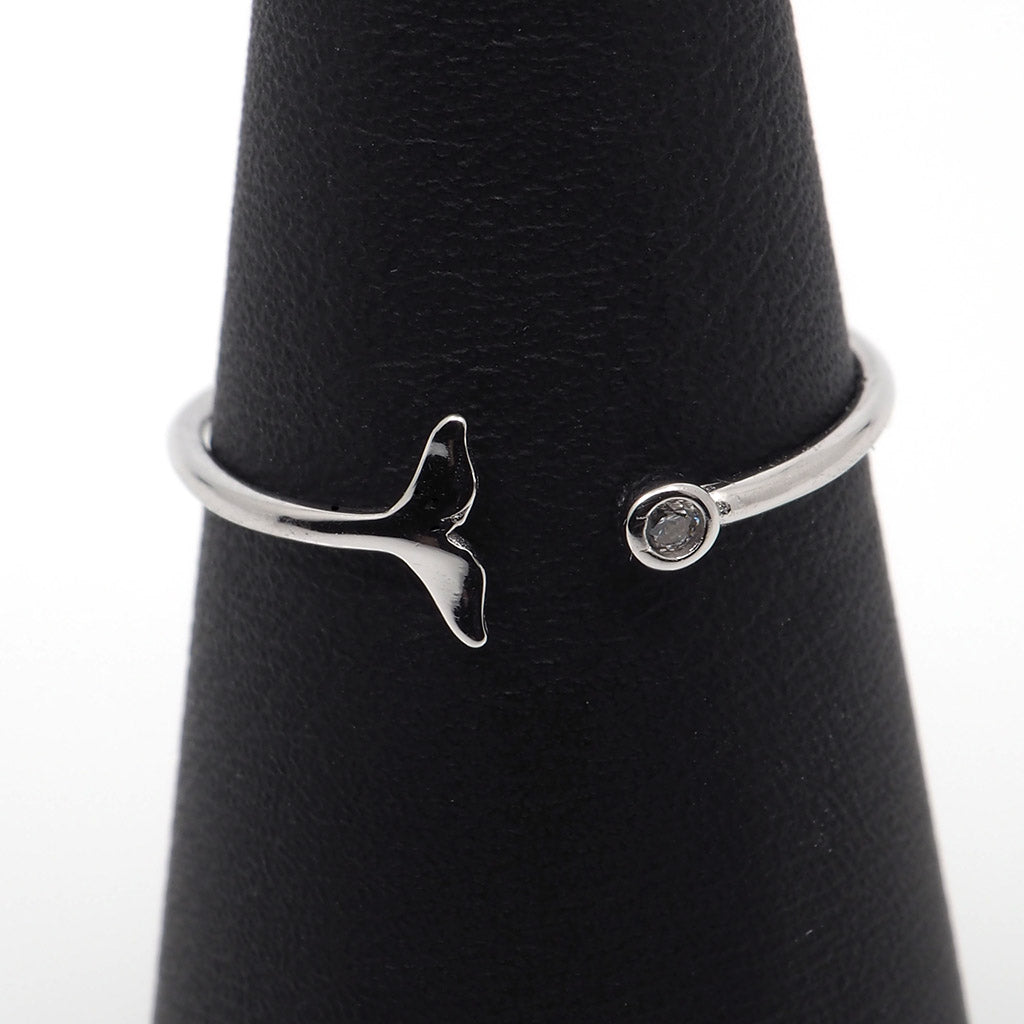 Delicate Modern Open Whale Fluke Ring - Splashing Apparel
