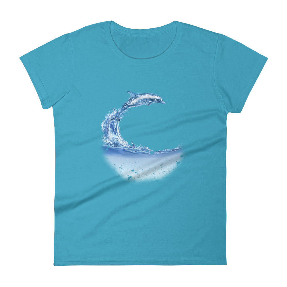 Aqua Dolphin Women's Shirt - Splashing Apparel