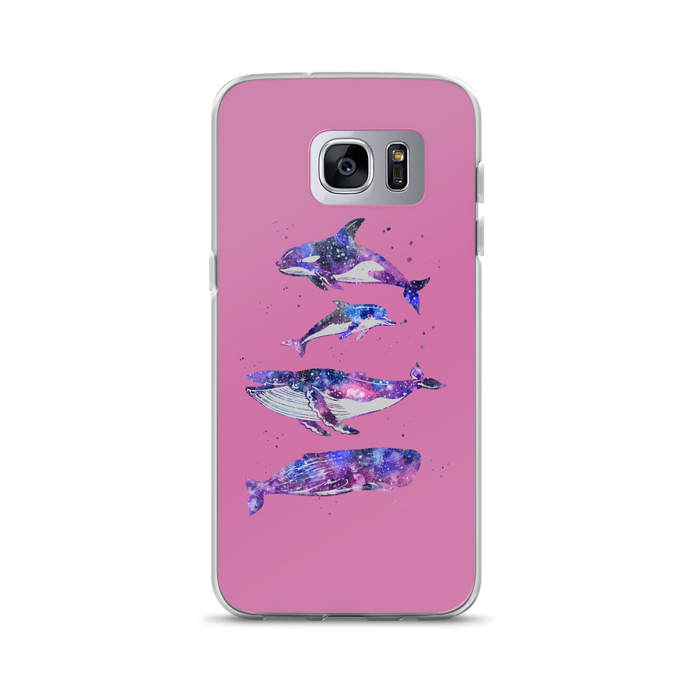 Stary Whales Samsung Case Pink - Splashing Apparel