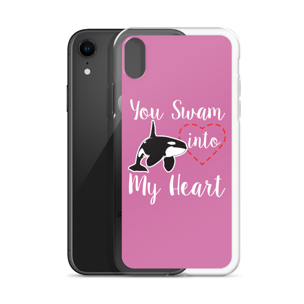 You Swam into My Heart iPhone Case Pink - Splashing Apparel