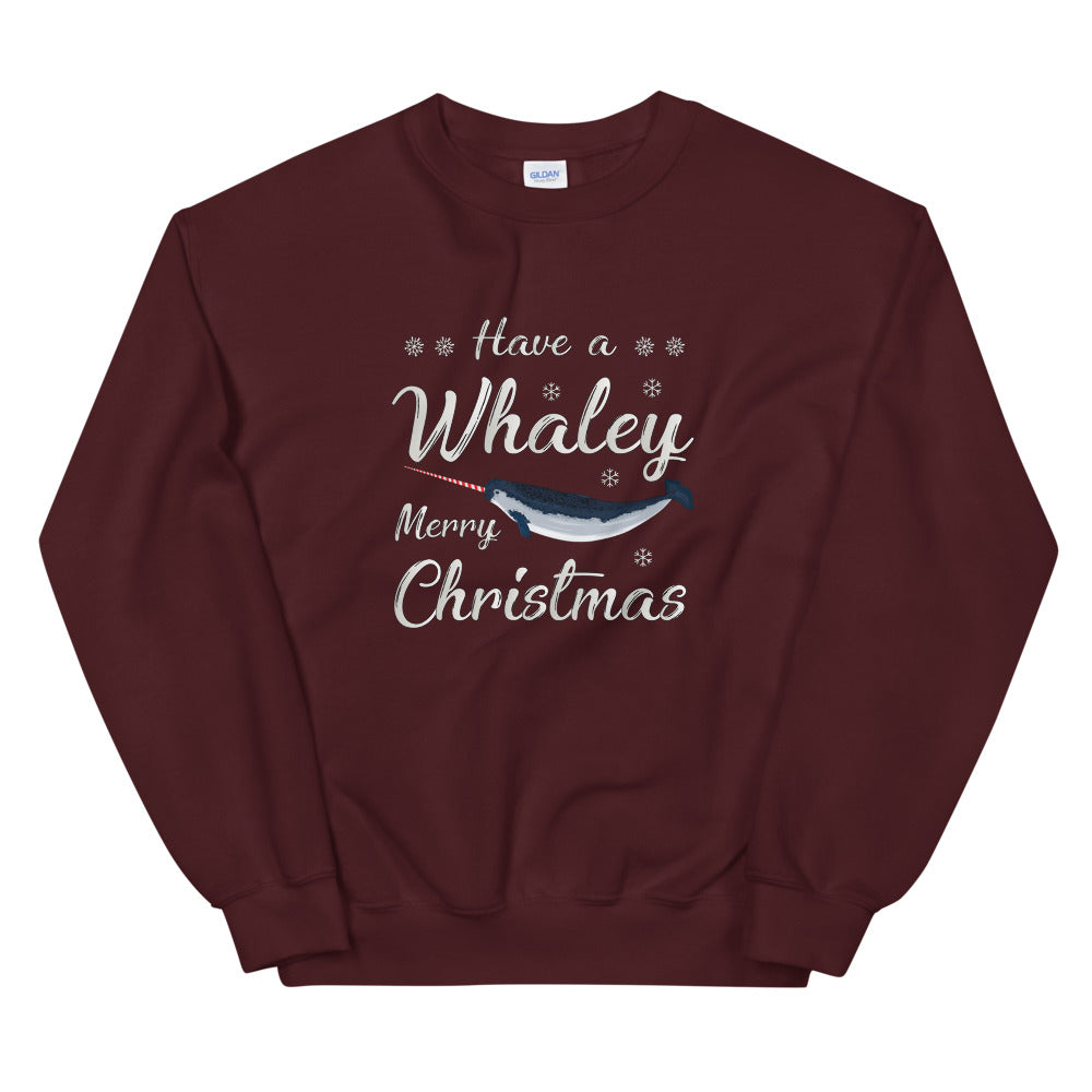 Candy Cane Narwhal Sweatshirt - Splashing Apparel