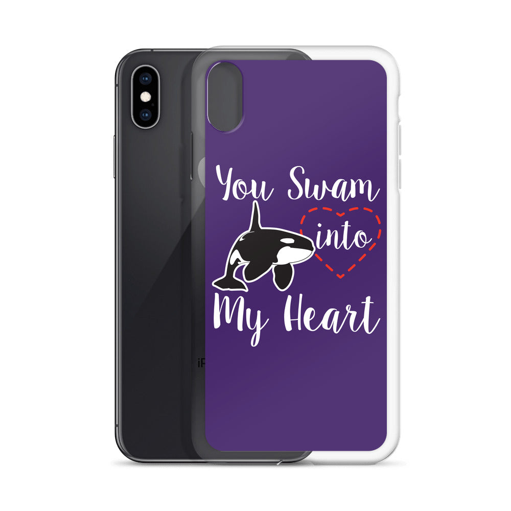 You Swam into My Heart iPhone Case Purple - Splashing Apparel