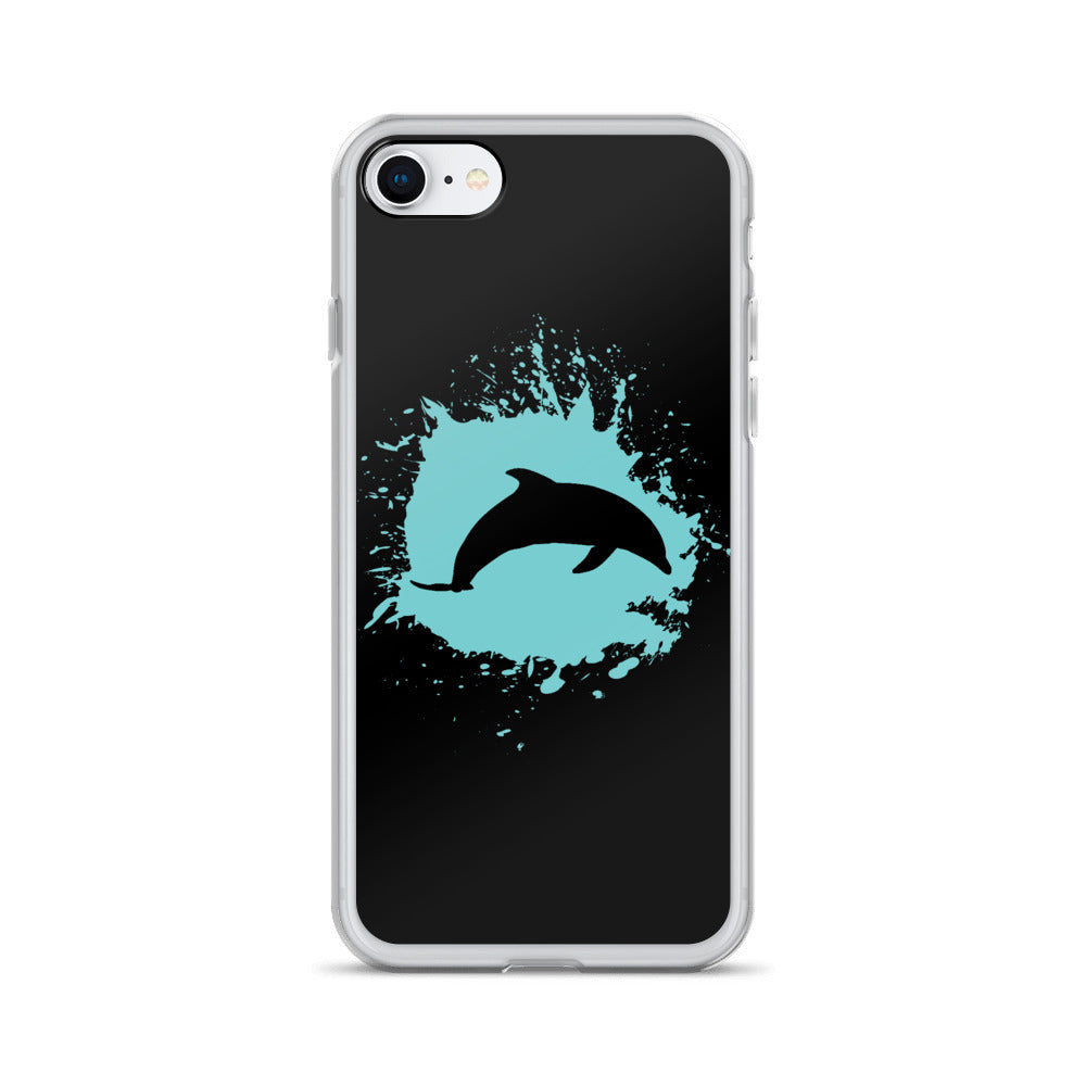 Dolphin Splash iPhone Case Black - Splashing Apparel