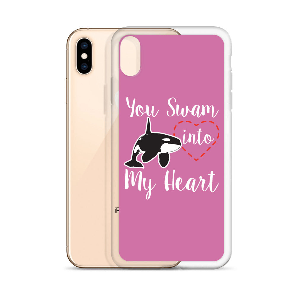 You Swam into My Heart iPhone Case Pink - Splashing Apparel
