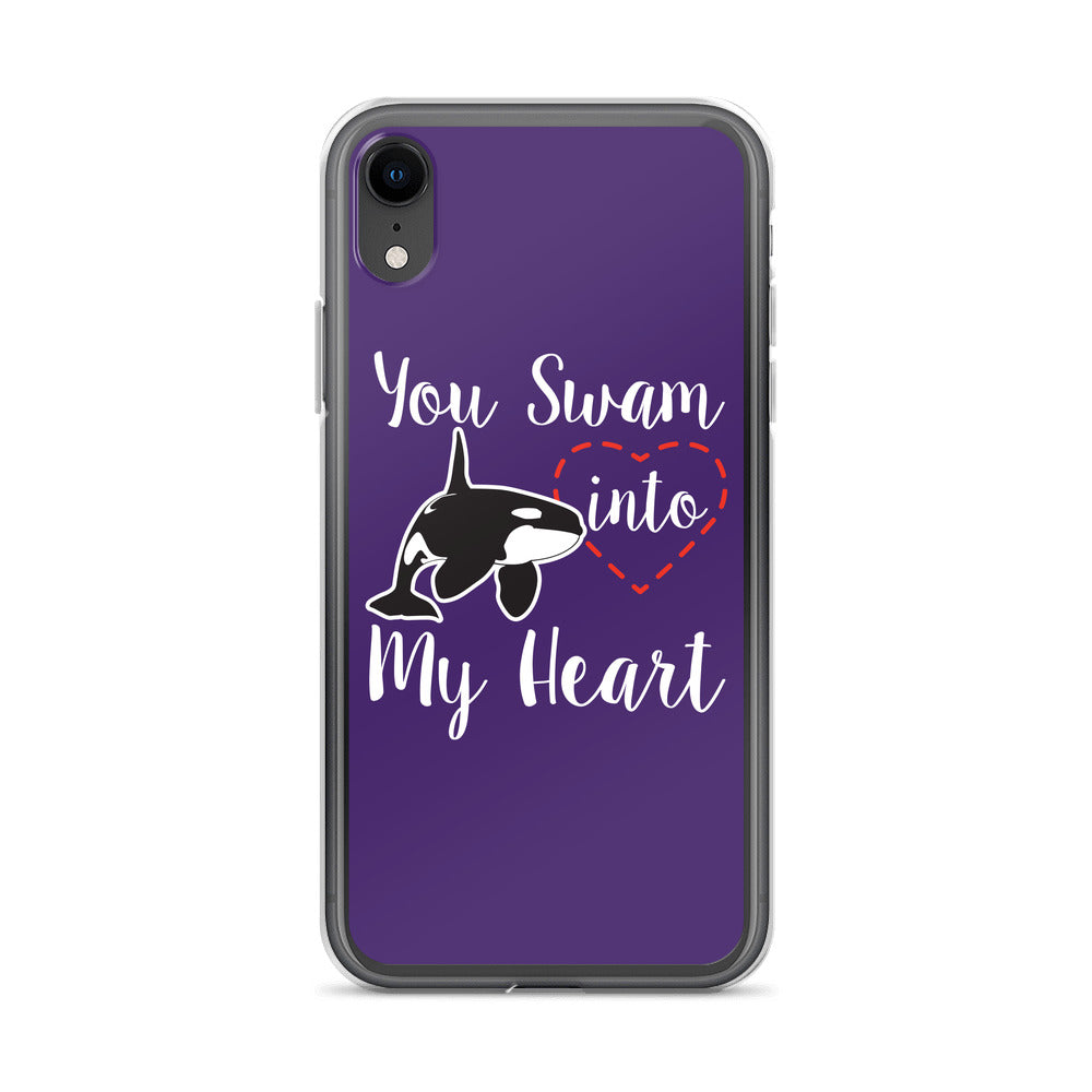You Swam into My Heart iPhone Case Purple - Splashing Apparel