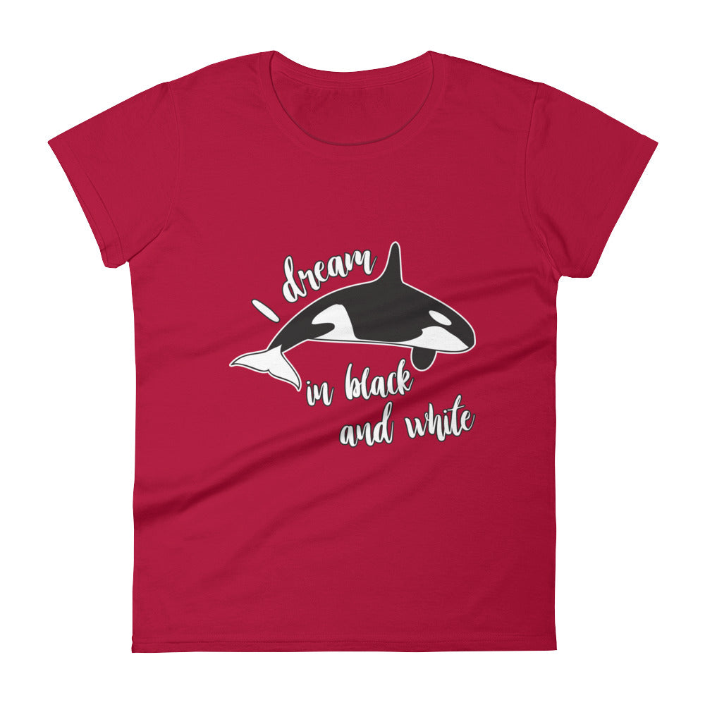 Dream in Black and White Women's Shirt - Splashing Apparel