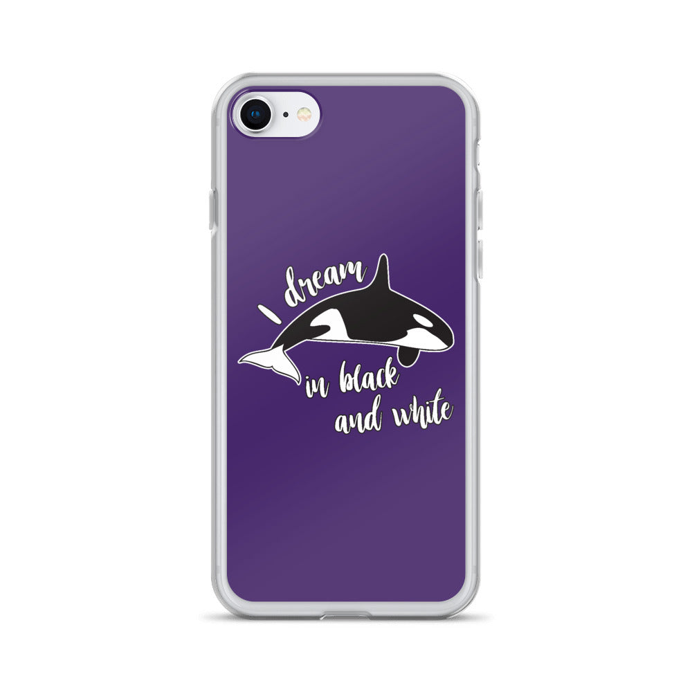 Dream in Black and White iPhone Case Purple - Splashing Apparel
