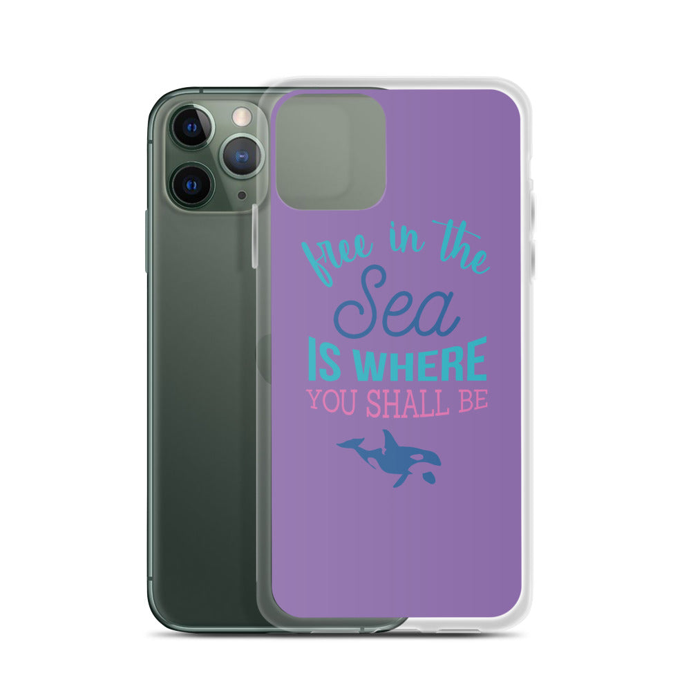 Free in the Sea iPhone Case Purple - Splashing Apparel