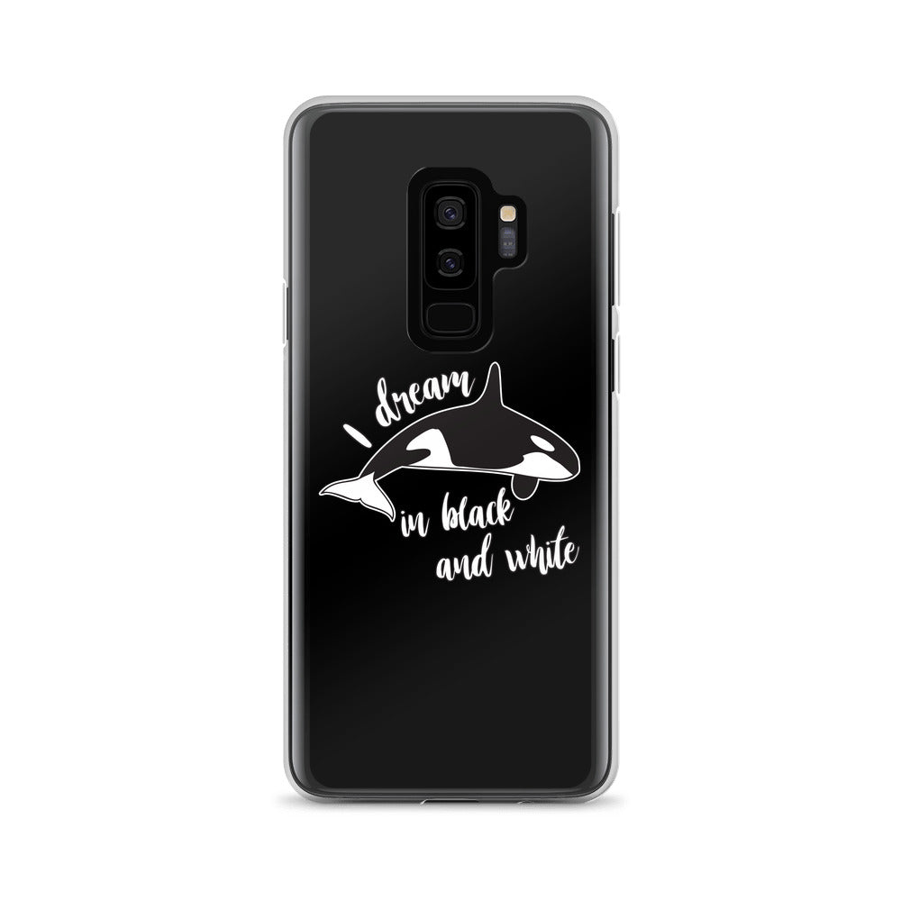 Dream in black and White Samsung Case Black - Splashing Apparel