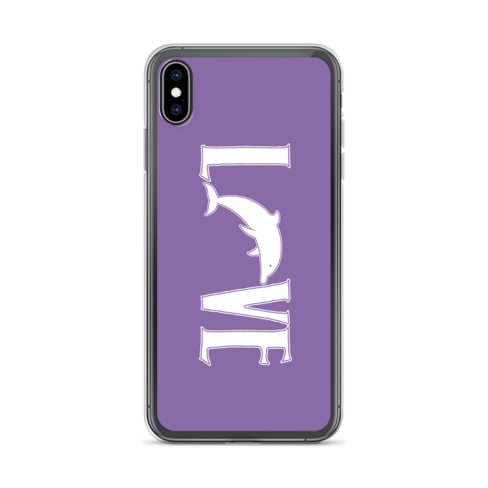 Love Dolphins iPhone Case Purple - Splashing Apparel