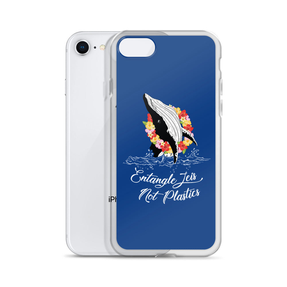 Entangle Leis Not Plastics iPhone Case Dark Blue - Splashing Apparel