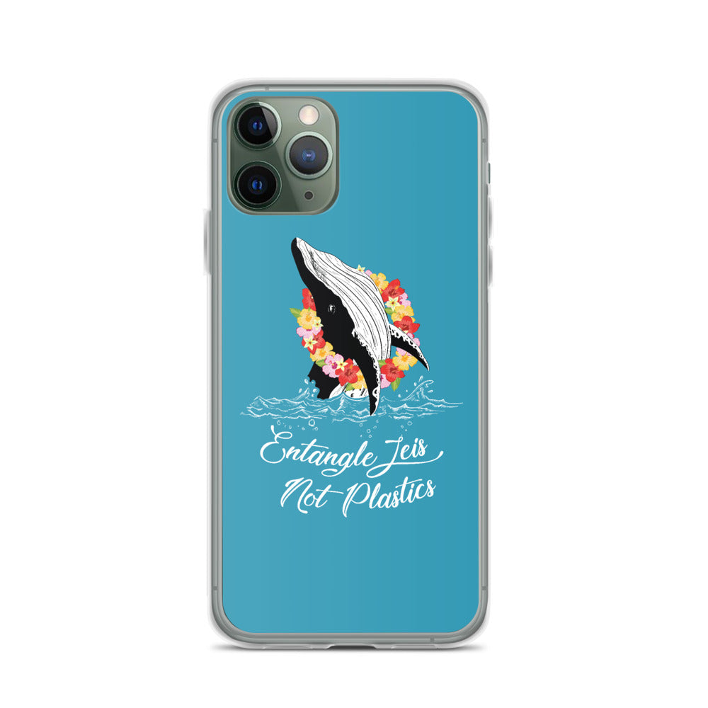 Entangle Leis Not Plastics iPhone Case Blue - Splashing Apparel