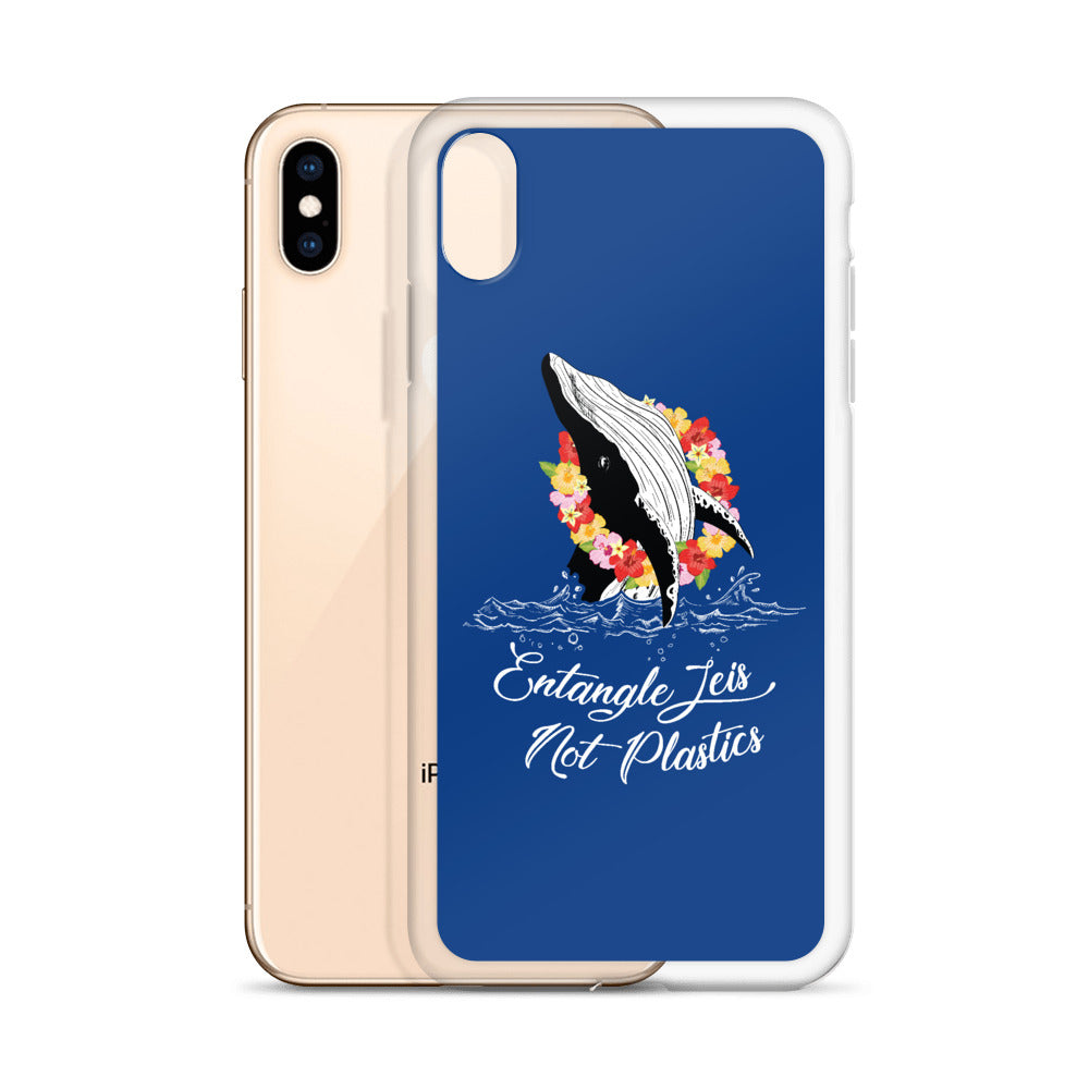 Entangle Leis Not Plastics iPhone Case Dark Blue - Splashing Apparel