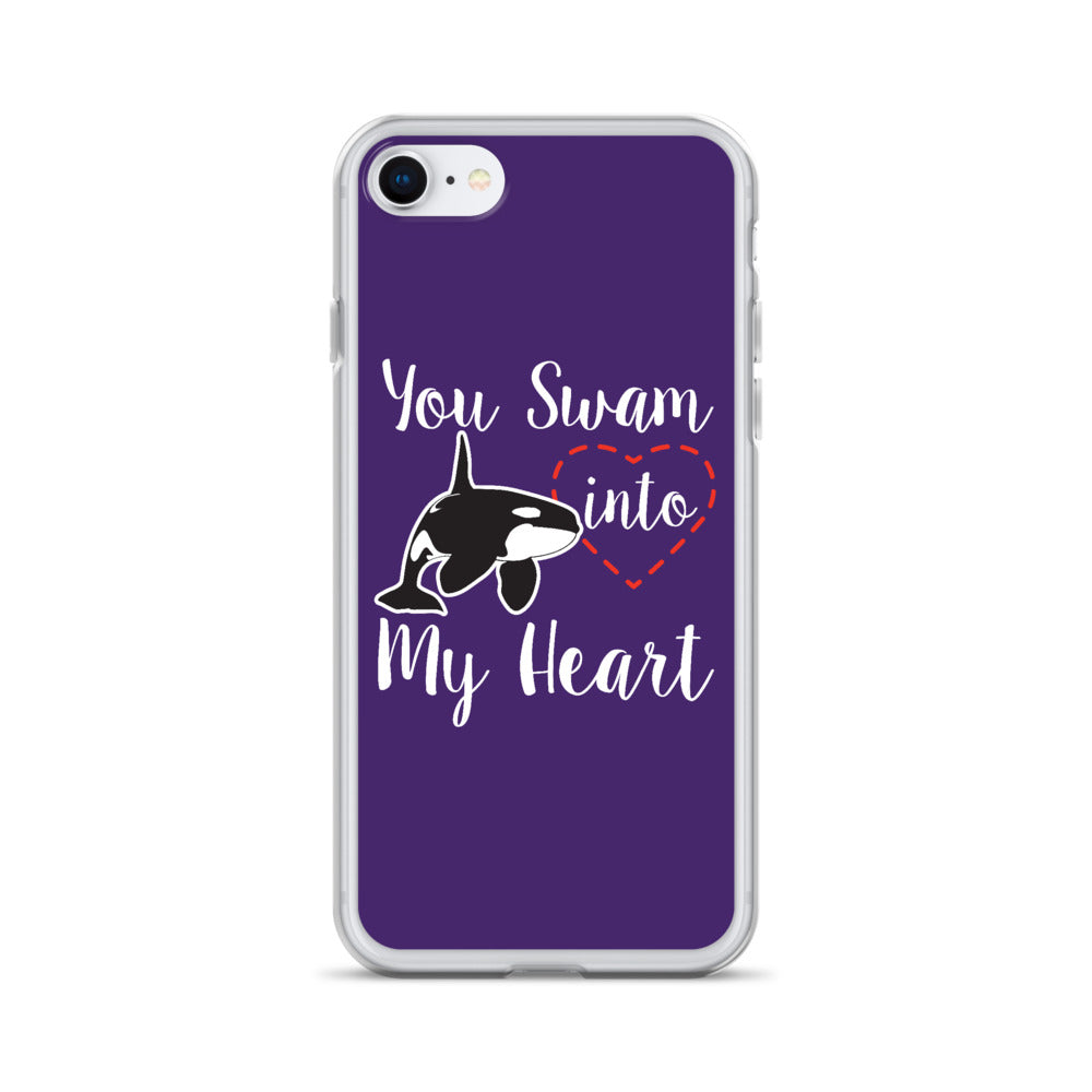 You Swam into My Heart iPhone Case Purple - Splashing Apparel