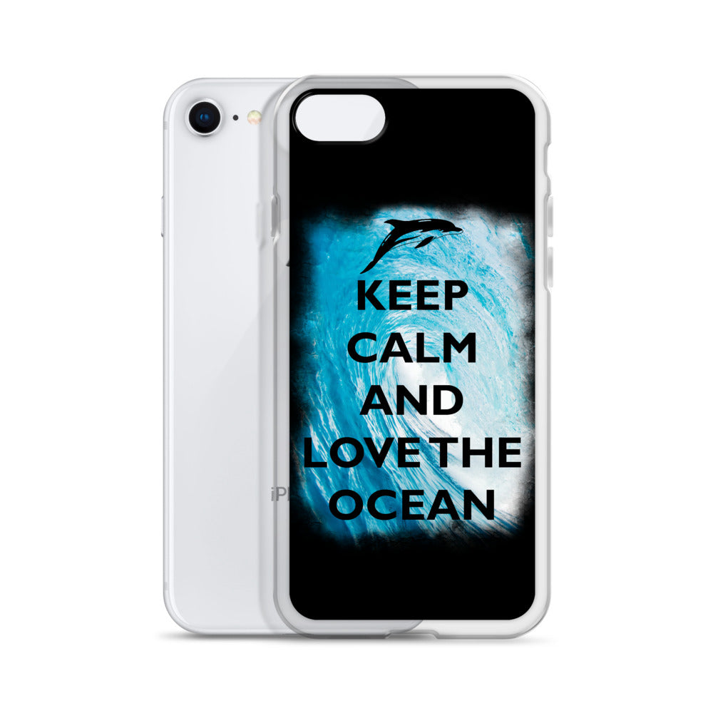 Keep Clam and Love the Ocean iPhone Case Black - Splashing Apparel