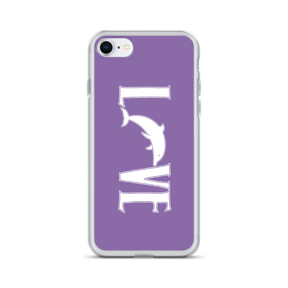 Love Dolphins iPhone Case Purple - Splashing Apparel