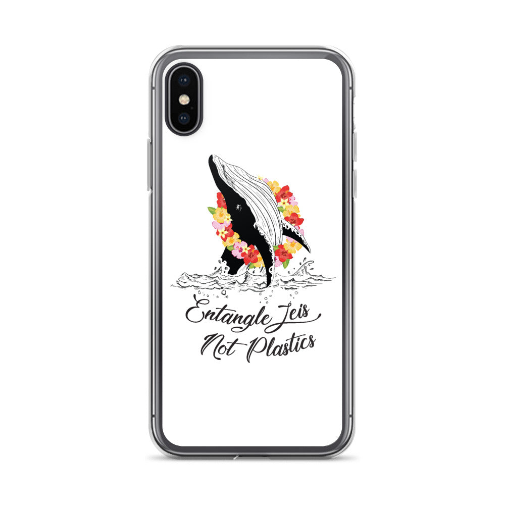 Entangle Leis Not Plastics iPhone Case White - Splashing Apparel