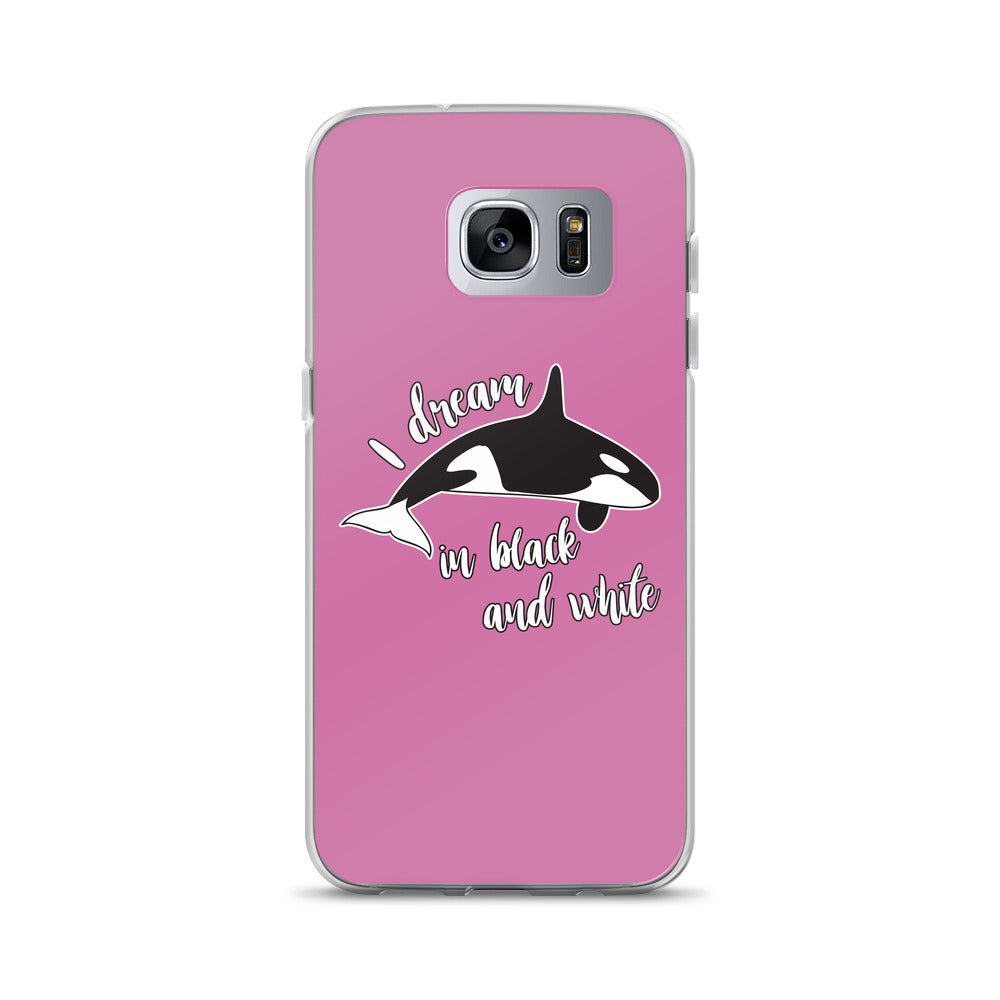 Dream in black and White Samsung Case Pink - Splashing Apparel