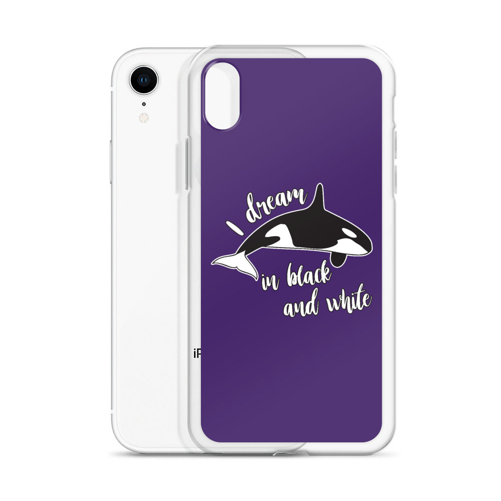 Dream in Black and White iPhone Case Purple - Splashing Apparel