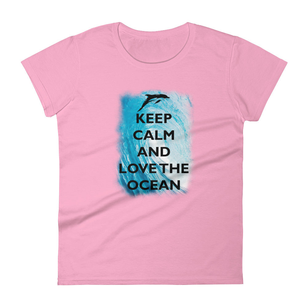 Keep Calm and Love the Ocean Women's Shirt - Splashing Apparel