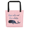 Keep Calm and Love Whales Tote bag - Splashing Apparel