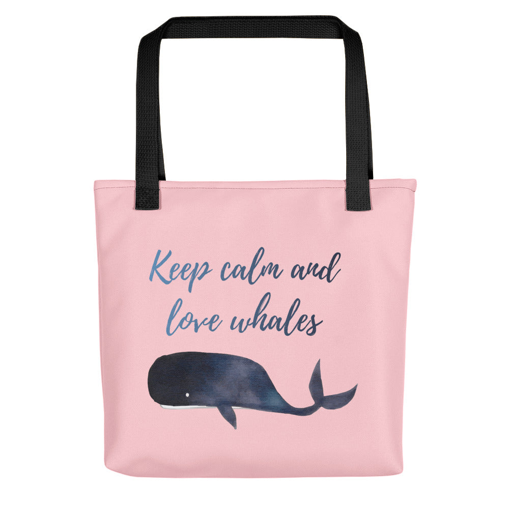 Keep Calm and Love Whales Tote bag - Splashing Apparel