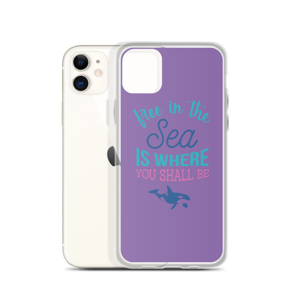 Free in the Sea iPhone Case Purple - Splashing Apparel