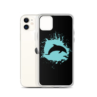 Dolphin Splash iPhone Case Black - Splashing Apparel