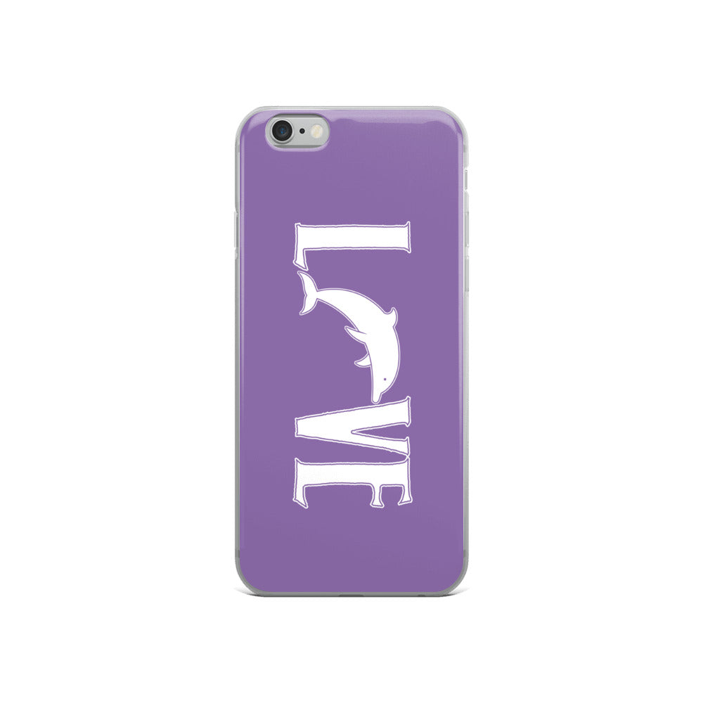 Love Dolphins iPhone Case Purple - Splashing Apparel