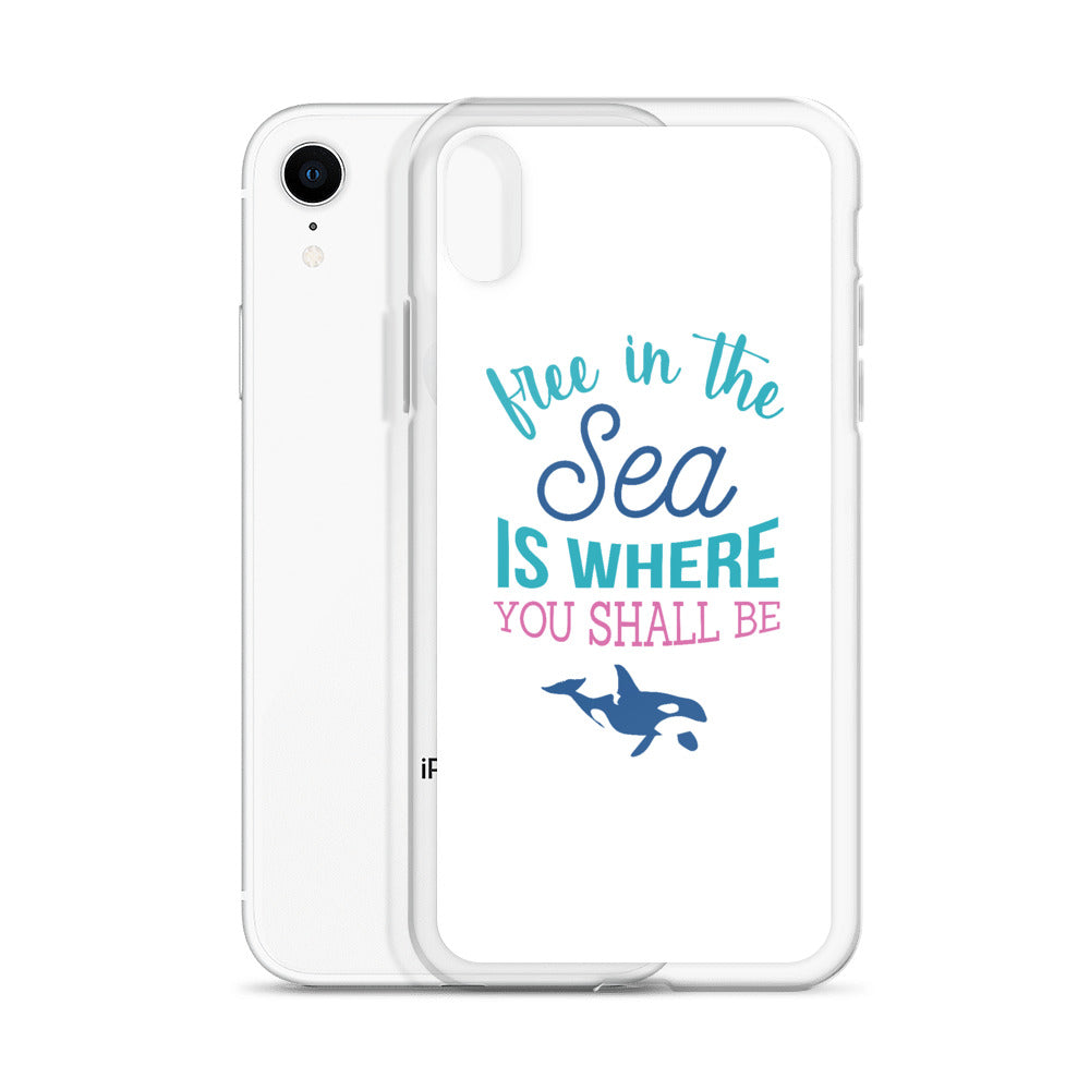 Free in the Sea iPhone Case White - Splashing Apparel