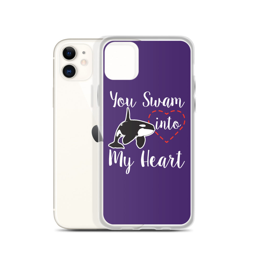 You Swam into My Heart iPhone Case Purple - Splashing Apparel