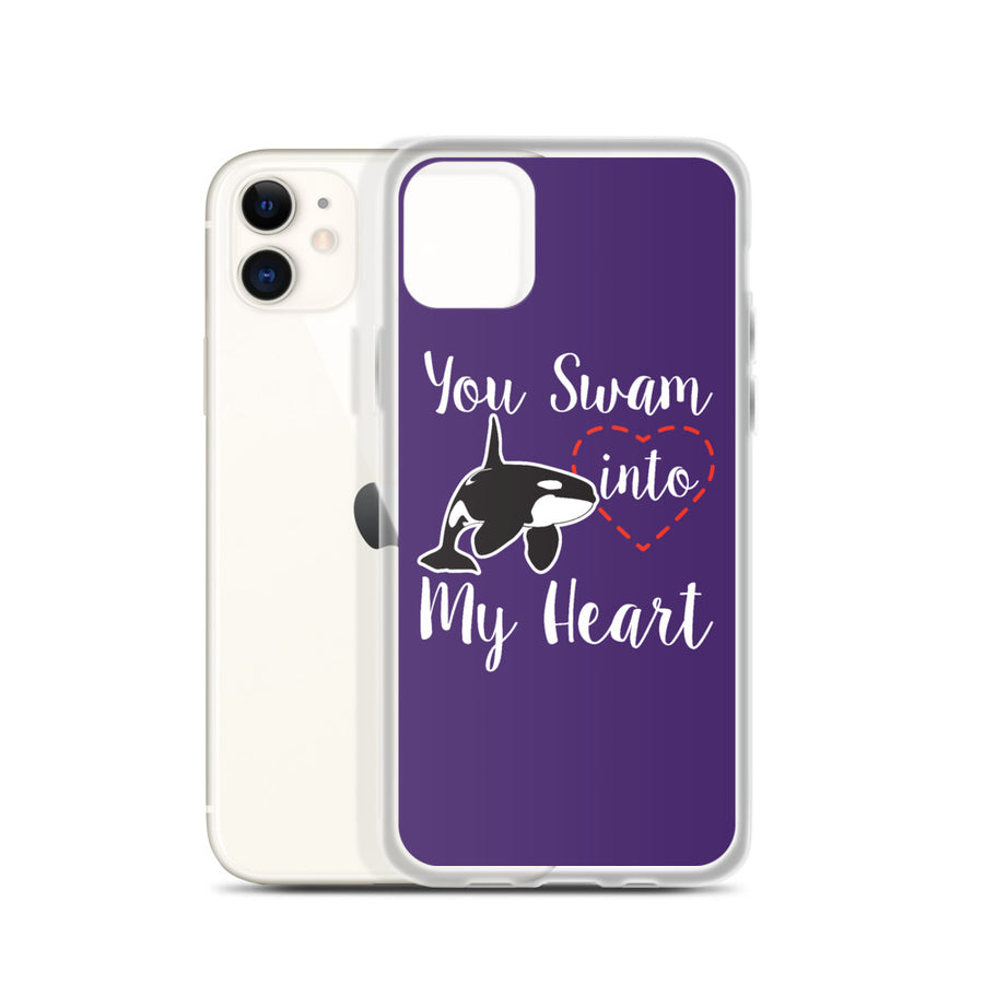You Swam into My Heart iPhone Case Purple - Splashing Apparel