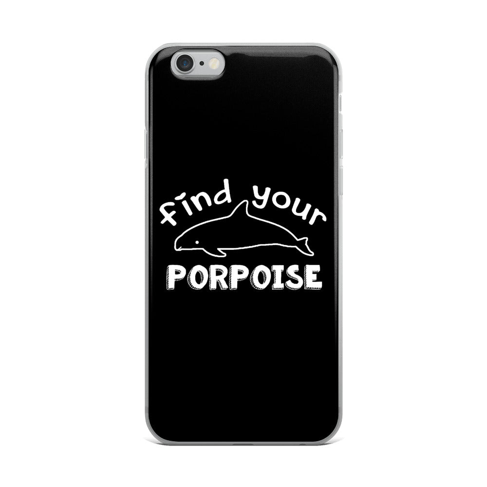 Find Your Porpoise iPhone Case Black - Splashing Apparel