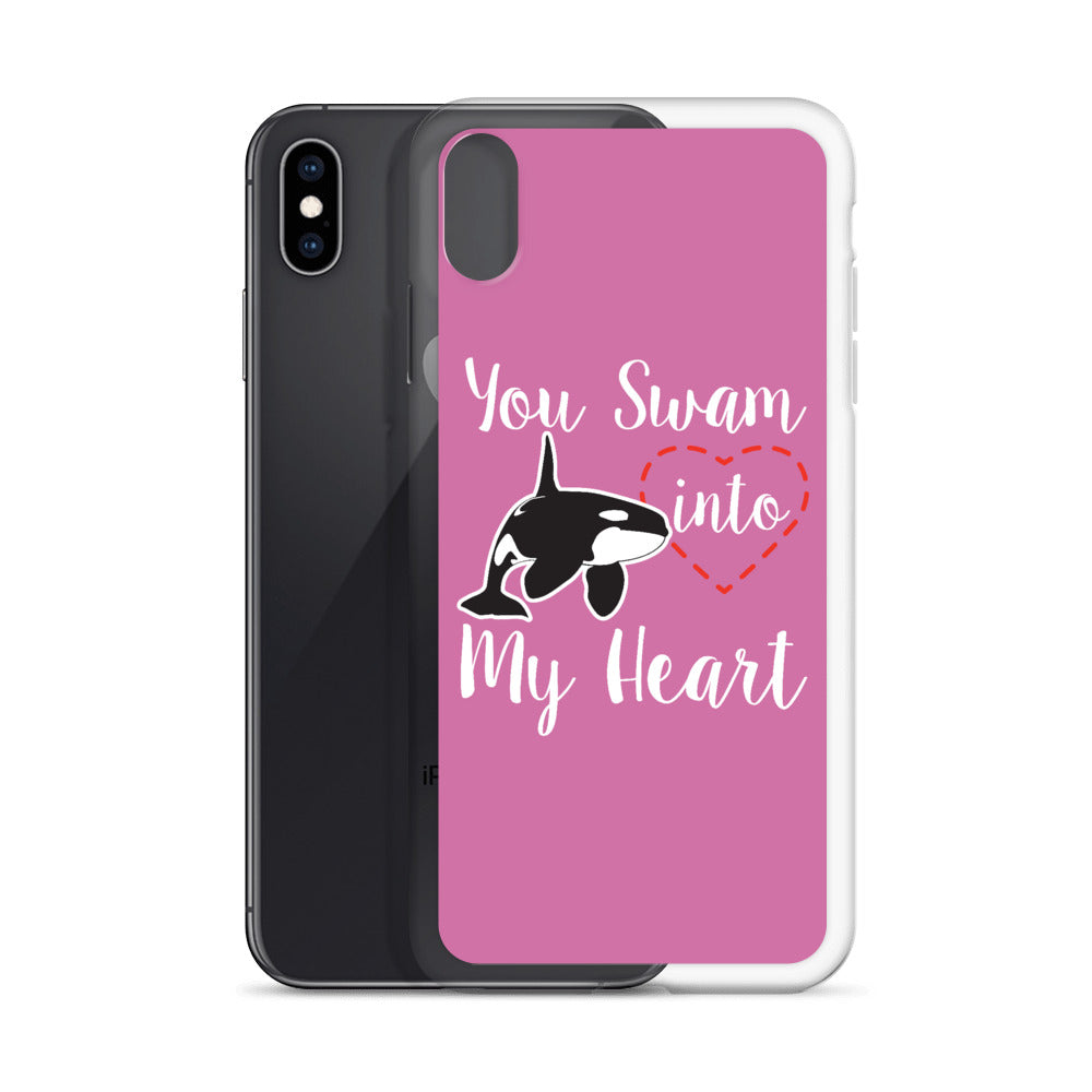 You Swam into My Heart iPhone Case Pink - Splashing Apparel