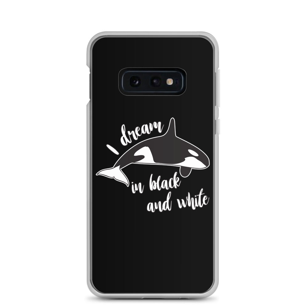 Dream in black and White Samsung Case Black - Splashing Apparel